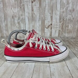 Converse All Star Low Top Red Canvas Sneakers Junior Size‎ 5 Stars USA